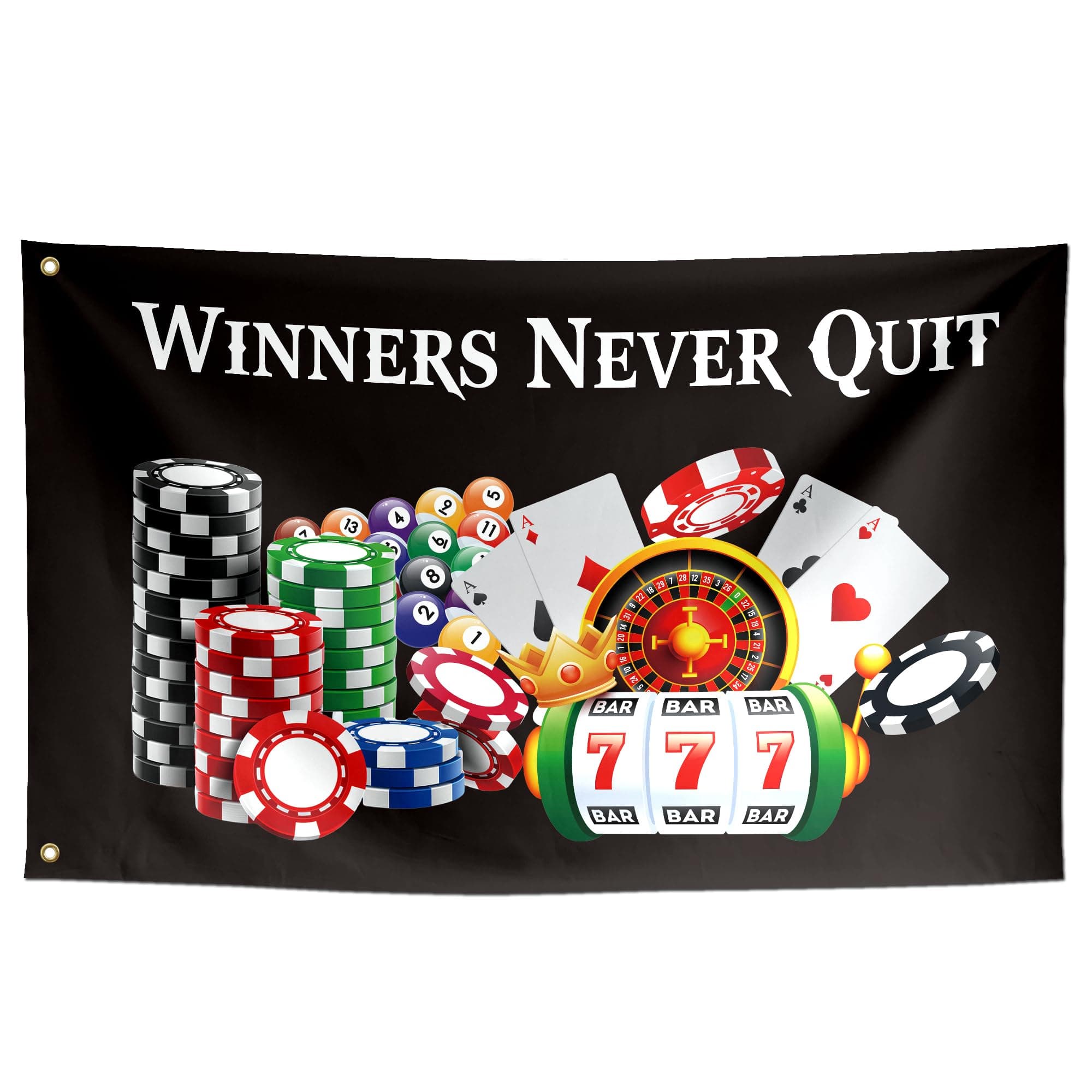 Winners Never Quit Flag 3x5